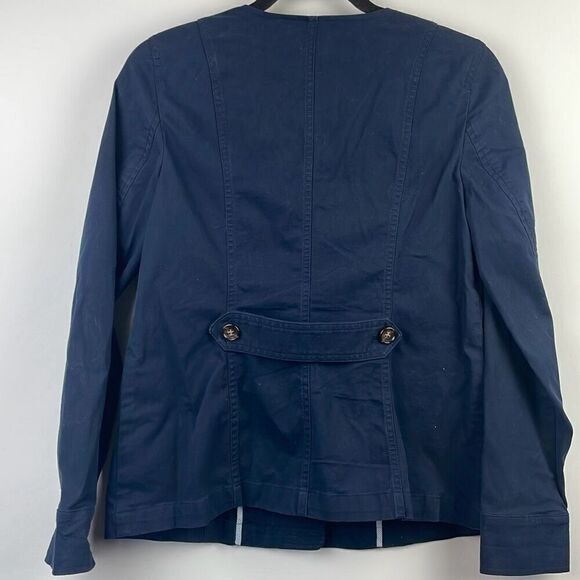 Talbots Women's Casual Cotton Blend Button Front Utility Jacket Blue Size 2 - Picture 9 of 10